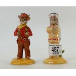 Royal Doulton UK.I.C Bunnykins Cowboy DB201 and Indian DB202.