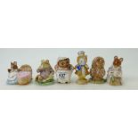 Beswick Beatrix Potter figure Mr Jeremy Fisher, Mrs Tiggy Winkle, Hunca MUnca Sweeping,