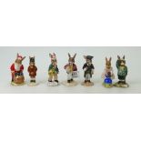 Royal Doulton Brownie DB61, Paperboy DB77(seconds), Santa DB17, Fisherman DB64, Bogey DB32,