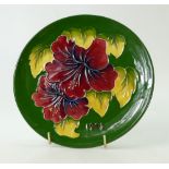 Moorcroft 1983 year plate decorated in the hibiscus design,