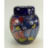 Walter Moorcroft large ginger jar & cover decorated in the anemone design,