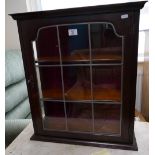 Reproduction Mahogany single door leaded glazed wall hanging display unit