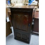 Unmarked but presumed old charm 20th Century oak record cabinet