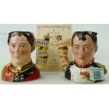 Royal Doulton Limited Edition Small Character Jugs Napoleon D7001 & Wellington D7002, both number