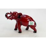Royal Doulton Flambe Elephant,( tip of trunk detached but present)