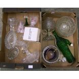 A collection of glass ware to include bowls, lamp, tankard etc