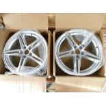 Pair of Metallic Silver Audi Speed Line Alloys (Recently refurbished with powder coating)