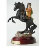 Royal Doulton model of Dick Turpin HN3272 on wood plinth, limited edition with certificate and box