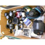 A collection of Prakticar camera equipment including BMS series 35mm camera & PB lens including 55-
