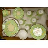 Rosslyn China hand painted part tea set togther with similar Paragon Tree of Kashmir plate