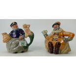 Royal Doulton character teapots Falstaff D6854 and Old salt D6818 , both boxed (2)