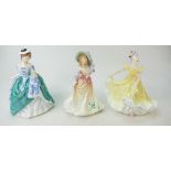 Royal Doulton lady figures Katie Hn3360, Linda HN3374 and Ninette HN2379(3)