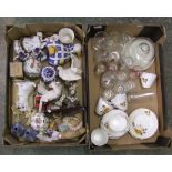 A mixed collection of ceramics to include Wedgwood bud vases, Argyle cups & saucers, figurine of