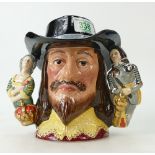 Royal Doulton large two handled character jug King Charles I D6917, boxed with certificate