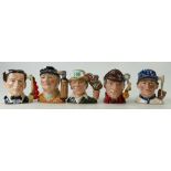 A collection of Royal Doulton small character jugs to include The Snooker Player D6879, The Gardener