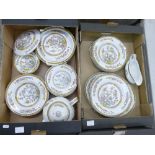 A collection of Washington Pottery India Tree patterned Ironstone dinnerware(2 trays)