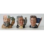 Royal Doulton Small Character Jugs Michael Doulton D6808 and George Tinworth D7000 and Sir Henry