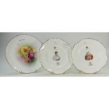 Royal Doulton pair of commemorative plates King and Queen 1902 and Royal Doulton plate decorated