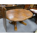 Reproduction double pedestaled extending pull out dining table (1 leaf)