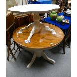Oak circular dining table,