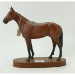 Beswick Coinnoissuer Racehorse Mill Reef on wood base 2422