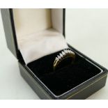 18ct Gold Ladies ring set 9 marquise cut diamonds, approx diamond weight .25ct.