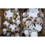 A large collection of Royal Albert Old Country Rose items including tea set, tureens,