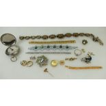 Small group of costume jewellery including Brooches, bracelets, rings, earrings,