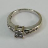 18ct white gold diamond set ladies dress ring.