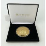 Gibraltar £10 silver & gold plated 5 tr oz WWI commemorative coin, 2014. 156.8g Jubilee mint.