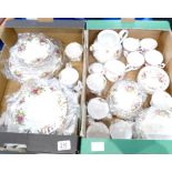 A collection of Royal Albert Old Country Roses dinner plates, side plates, cups & saucers,