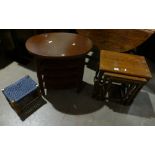 Small selection of furniture to include a oak 20th century nest of tables,