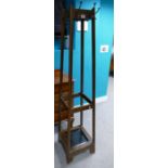 1960s tall oak coat & umbrella stand