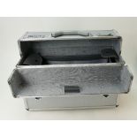 Heavy duty large aluminium camera type protective case, locking code number supplied.