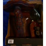 A mixed collection of items to include Cornist Pixie brass mounted door knocker,