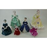 Royal Doulton seconds lady figures Ninette HN2379, Debbie HN2385, Cherie HN2341, Kirsty HN3213,