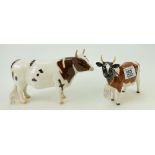 Beswick Ayrshire Bull 1554B and Cow 1350(2)