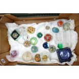 Large Collection of Paperweights inc. Millefiori, Glass Table Lighter, Malachite Dish etc.