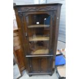 20th Century mahogany glazed corner cupboard