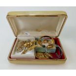 A collection of vintage ladies costume jewellery including rings, bracelets,