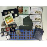 Job lot of coins including - 9 x 'old and new £1 coin' and cover ltd ed of 499,