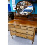 Walnut Queen Anne mirrored 2 over 2 chest/dresser,