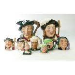 Royal Doulton large character jug Pied Piper D6403, Aramis D6441,