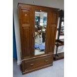 20th Century single mirrored door wardrobe