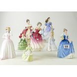 Royal Doulton figures to include Andrea H/N3058, Belle H/N2340, Rebecca H/N4041 (Boxed with cert),