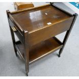 1960's Oak cutlery tea trolley with 2 drawers