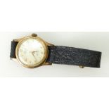 Gents 1950s gold plated Colant automatic wristwatch with leather strap