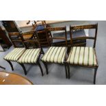 Set of 8 mahogany Regency bar back dining chairs with gilt leaf inlay including 2 carvers (8)