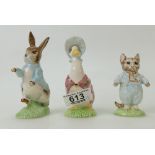 John Beswick Beatrix Potter figure Peter Rabbit, Tom Kitten and Jemima Puddleduck,