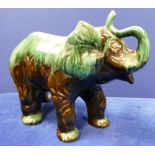 large green glazed Terracotta elephant, height 29cm